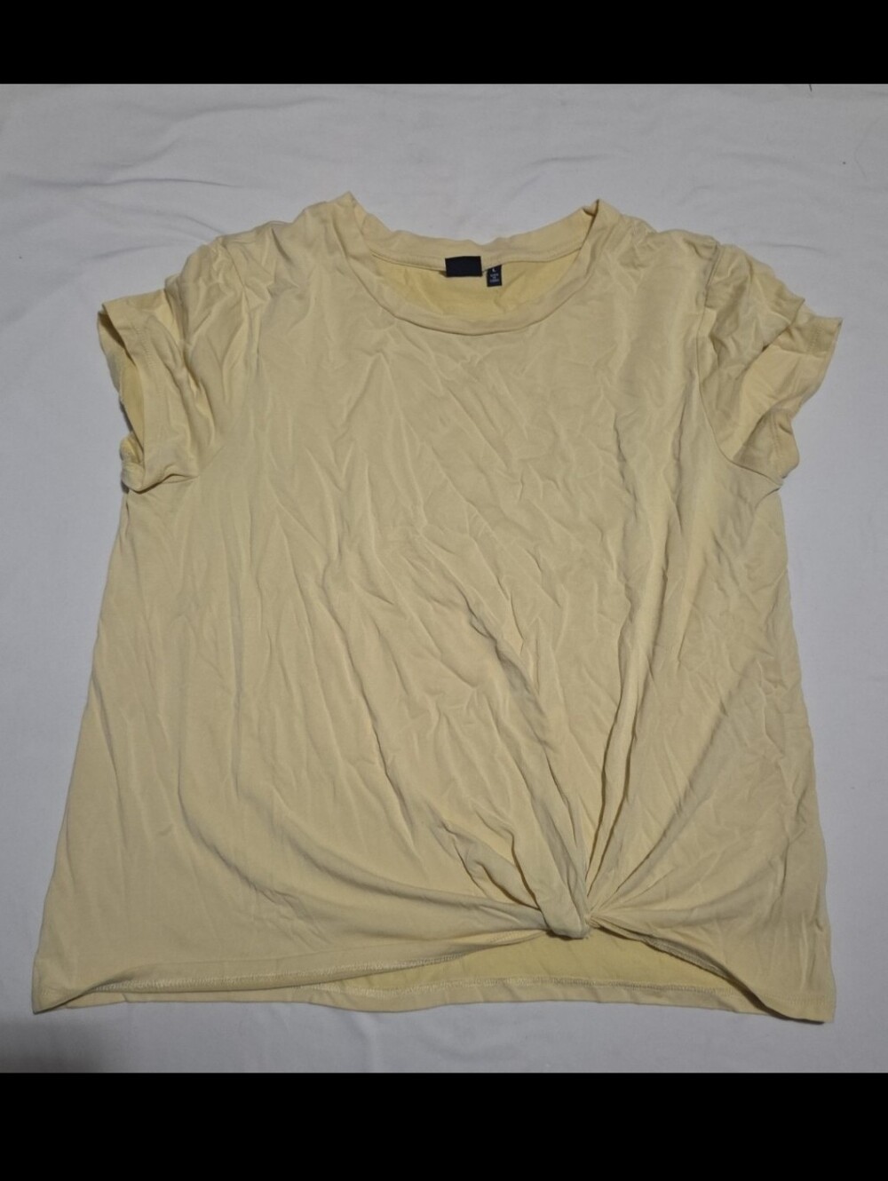 Kaari blue women's large yellow tie shirt #25